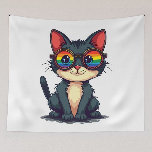 Item preview, Retro Pride Cat designed and sold by VibeTCreations.
