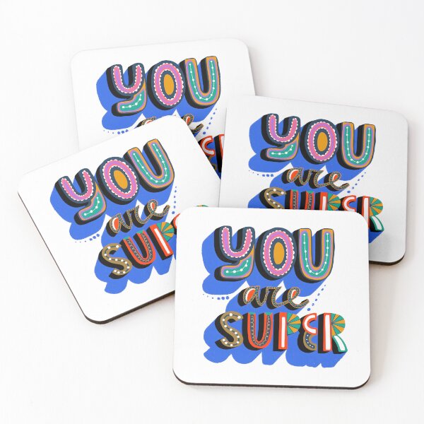 Item preview, You Are Super" - Vibrant Motivational Art with Colorful Letters designed and sold by Kollibri.