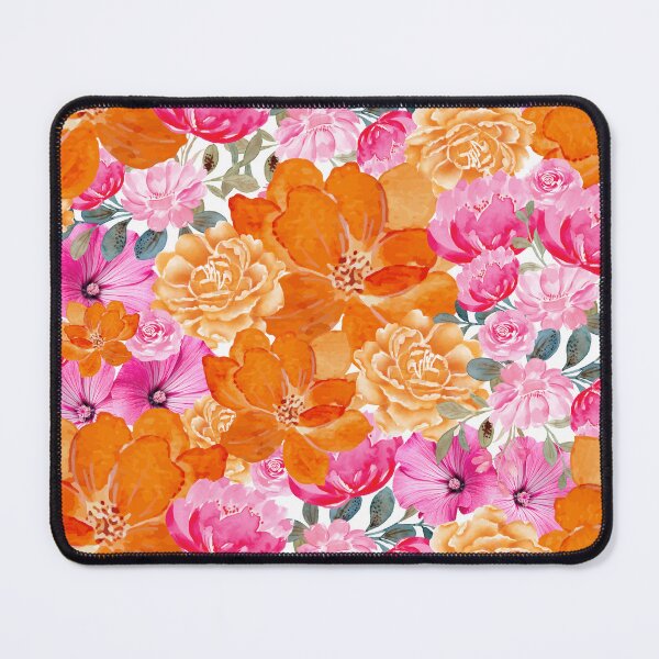 Item preview, Bold Watercolor Floral Pattern – Pink & Orange Bloom Garden Design designed and sold by lovelyvibezzzz.