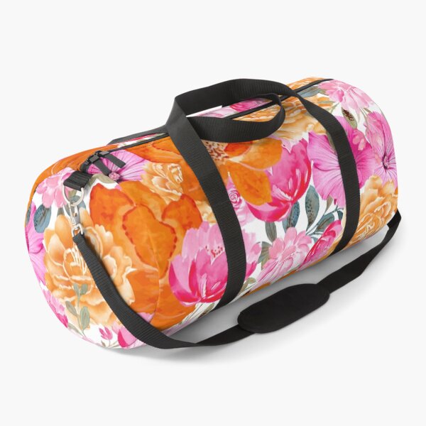 Item preview, Bold Watercolor Floral Pattern – Pink & Orange Bloom Garden Design designed and sold by lovelyvibezzzz.