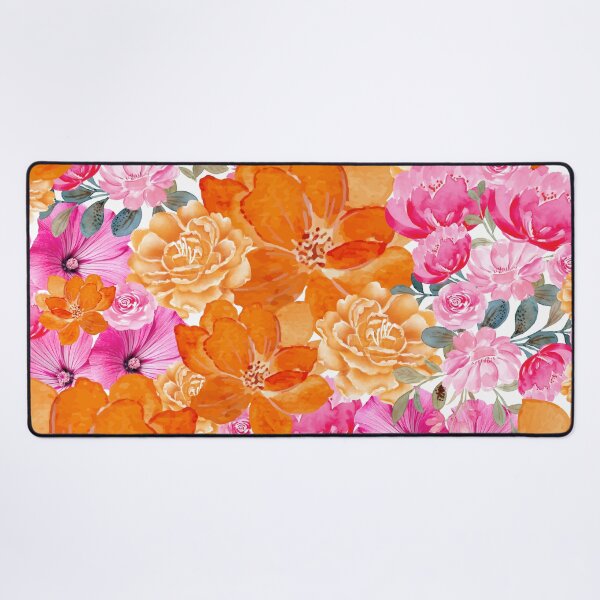 Item preview, Bold Watercolor Floral Pattern – Pink & Orange Bloom Garden Design designed and sold by lovelyvibezzzz.