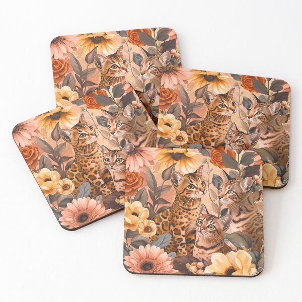 Item preview, Cute Bengal Cats in Warm Coloured Pallette designed and sold by Line-Creations.