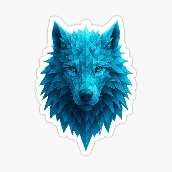 Aperçu de l'œuvre Mystical Geometric Wolf Head Art – Fierce Tribal Animal Design créée et vendue par ELMAART93.
