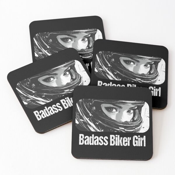 Item preview, Badass Biker Girl on dark designed and sold by Lazyfoxink.