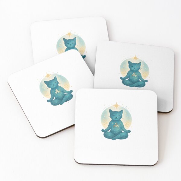 Item preview, cat meditating under moonlight (unnamed) designed and sold by Triskelzen.