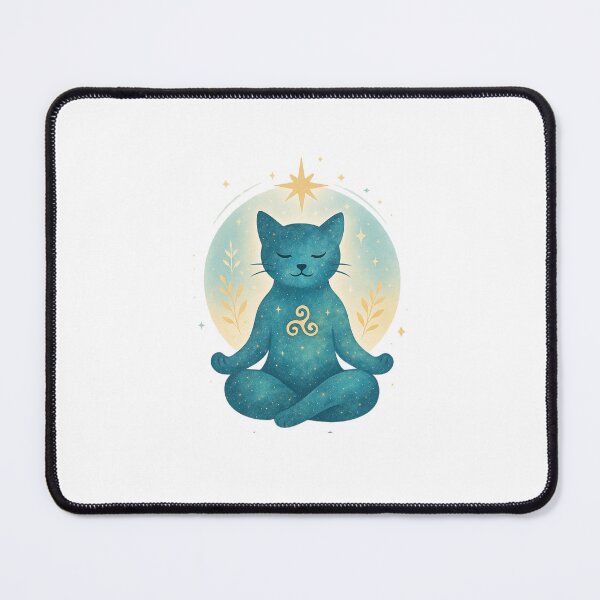 Item preview, cat meditating under moonlight (unnamed) designed and sold by Triskelzen.