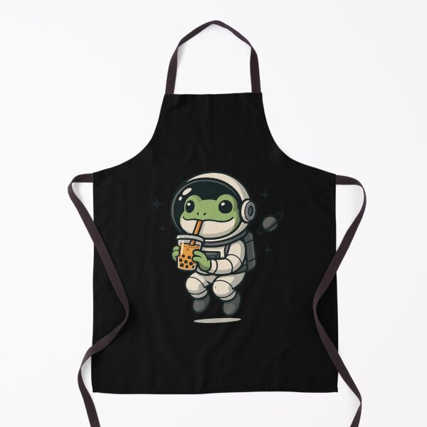 Item preview, Astronaut Frog with Bubble Tea – Cute Space Frog Design designed and sold by ColorSplash123.