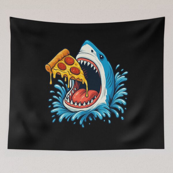 Item preview, Shark Eating Pizza, Funny Pizza Lover Poster designed and sold by khalidteez.