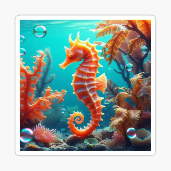 Item preview, Elegant Seahorse Silhouette in Coastal Palette designed and sold by MatthewAMerman.