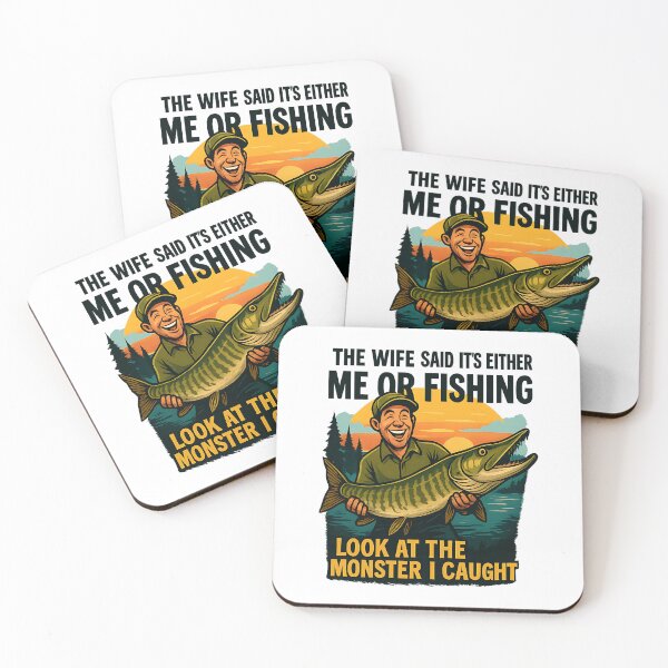 Item preview, Funny Fishing Quote - "Me or Fishing" Monster Catch Design designed and sold by WayoftheWater.