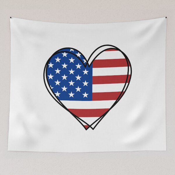 Item preview, USA Flag Heart – Patriotic American Pride Design designed and sold by Dream Magic Co.