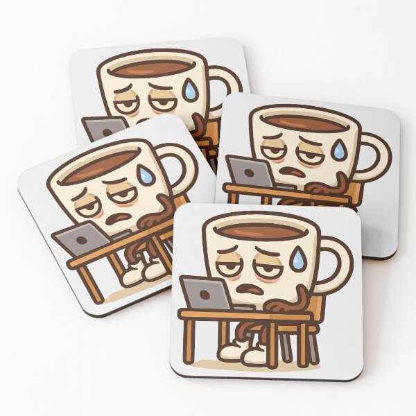 Item preview, Tired Coffee Cup at Work designed and sold by xmoudx.