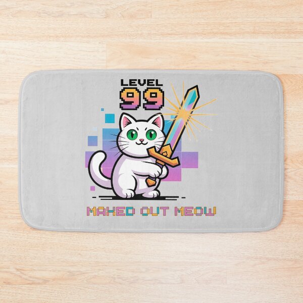 Item preview, Level 99 Cat Warrior - Cute Pixel Art Design designed and sold by SamartkitDesign.