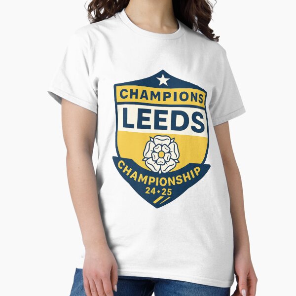 Vista previa del artículo con la obra «Insignia de campeón del Leeds 2024/25», diseñado y vendido por Final Whistle Art.
