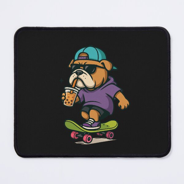Item preview, 90s Skater Bulldog – Cool Dog on Neon Skateboard Retro Style designed and sold by ColorSplash123.