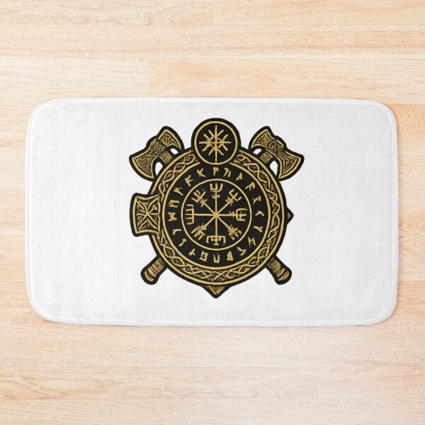 Item preview, Vegvísir with runes and axe's  designed and sold by The lucky Hippy.