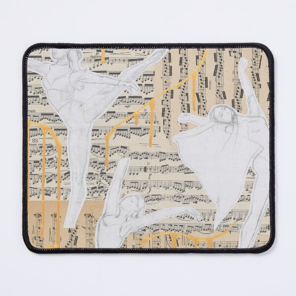 Item preview, “Song and Dance”, sheet music and figure sketches collage designed and sold by emmalyonsart.