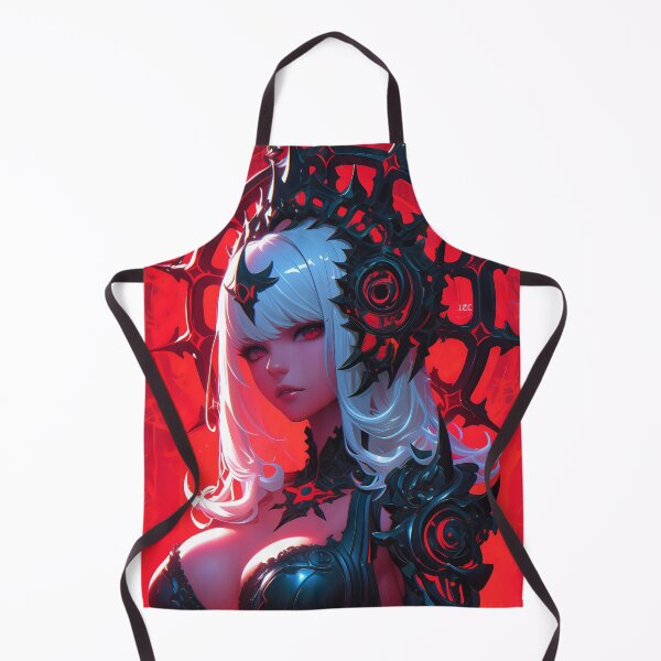 Item preview, Anime Girl Sexy Crimson Sun Priestess Defiant Gaze Black Armor Under Sacred Geometric Flames designed and sold by Gitanescal.