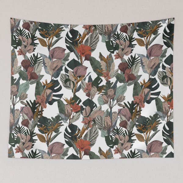 Item preview, Tropical Paradise Floral Pattern – Monstera, Strelitzia & Protea on Pastel Background designed and sold by Kollibri.
