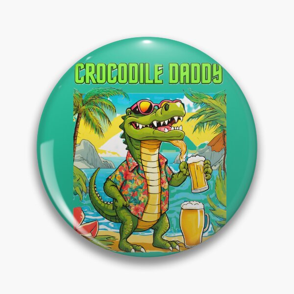 Item preview, Crocodile Daddy is on vacation drinking beer - "undercover Dundee" designed and sold by Atarac.
