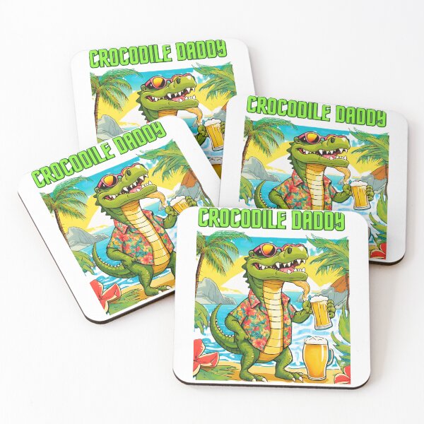 Item preview, Crocodile Daddy is on vacation drinking beer - "undercover Dundee" designed and sold by Atarac.