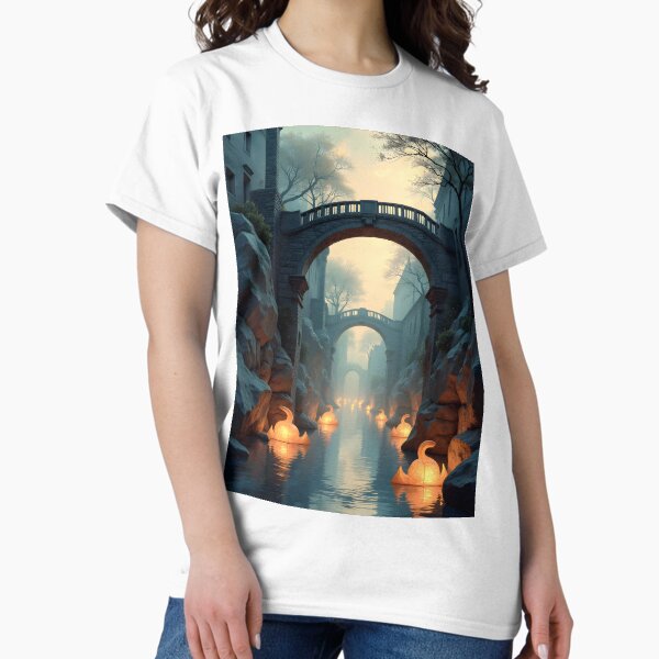 Item preview, Ethereal Bridges Over the Enchanted Canal designed and sold by oanaunciuleanu.