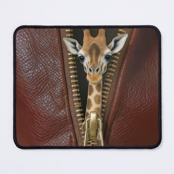 Item preview, Giraffe In a Zipper Opening In Leather designed and sold by Maria Dryfhout.