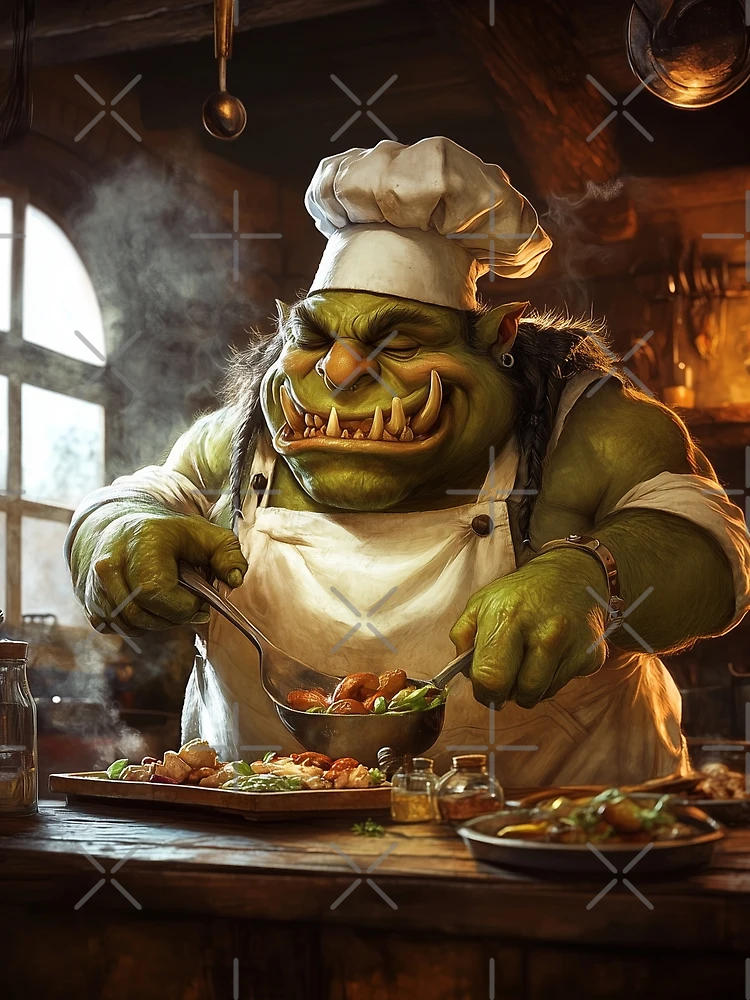 Thumbnail 3 of 3, Scarf, Orc Chef designed and sold by Rtymer.