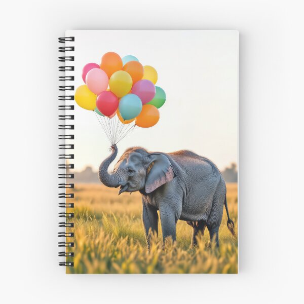 Item preview, Elephant Holding a Bouquet of Colorful Balloons designed and sold by Maria Dryfhout.