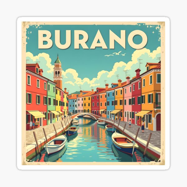 Item preview, Burano: Vintage-Style Painterly Travel Poster designed and sold by LSV-Art.