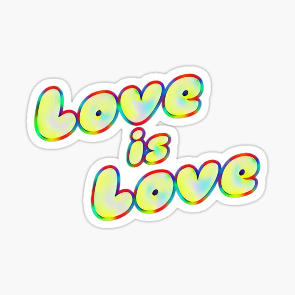 Love is Love – Neongrell mit Regenbogeneffekt Sticker