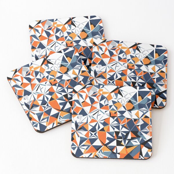 Item preview, Gaudí Geometric Abstract | Bold Orange and Navy Mosaic Pattern designed and sold by dmr studio.