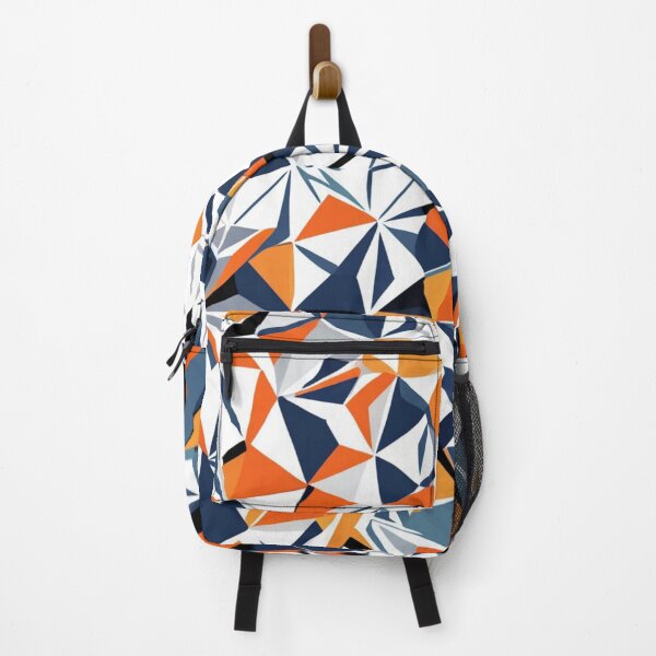 Item preview, Gaudí Geometric Abstract | Bold Orange and Navy Mosaic Pattern designed and sold by dmr studio.