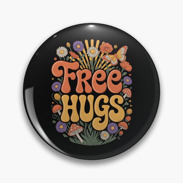 Item preview, Free Hugs Day Hugging Day Flower Hippie Retro Women Men Kids designed and sold by clothesy7.