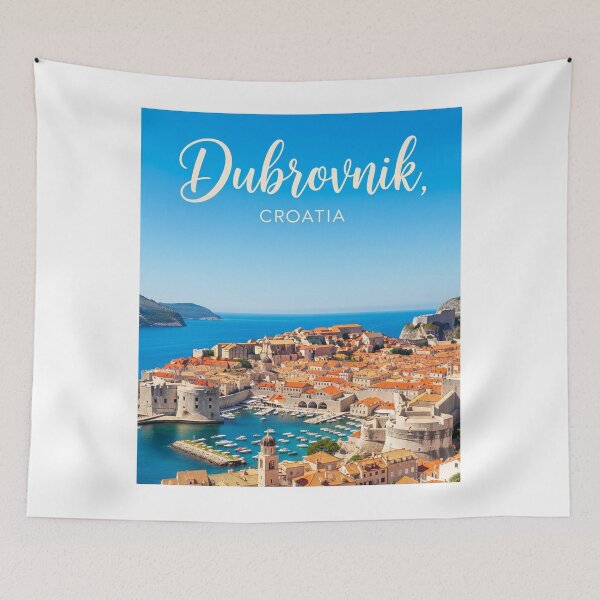 Item preview, Dubrovnik Croatia Travel Art Vintage Poster designed and sold by zaki ⭐⭐⭐⭐⭐.