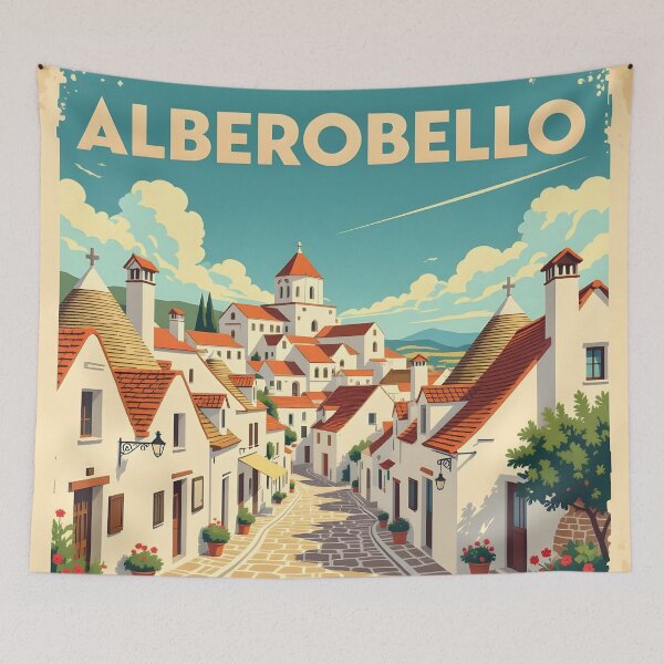 Item preview, Alberobello: Vintage-Style Painterly Travel Poster designed and sold by LSVart.