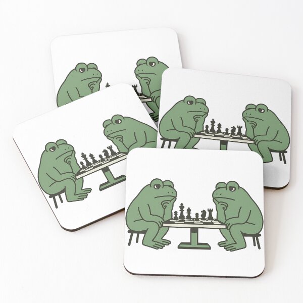 Item preview, Frogs Playing Chess – Strategic Amphibian Showdown designed and sold by AIDesignByMiro.