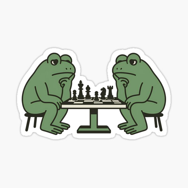 Item preview, Frogs Playing Chess – Strategic Amphibian Showdown designed and sold by AIDesignByMiro.