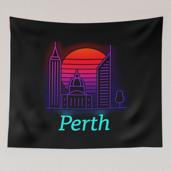 Item preview, Perth Neon Skyline Collection: Futuristic City Lights designed and sold by Design_Your_Day.
