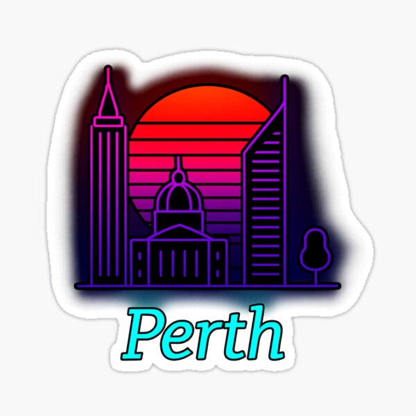 Item preview, Perth Neon Skyline Collection: Futuristic City Lights designed and sold by gocha13.