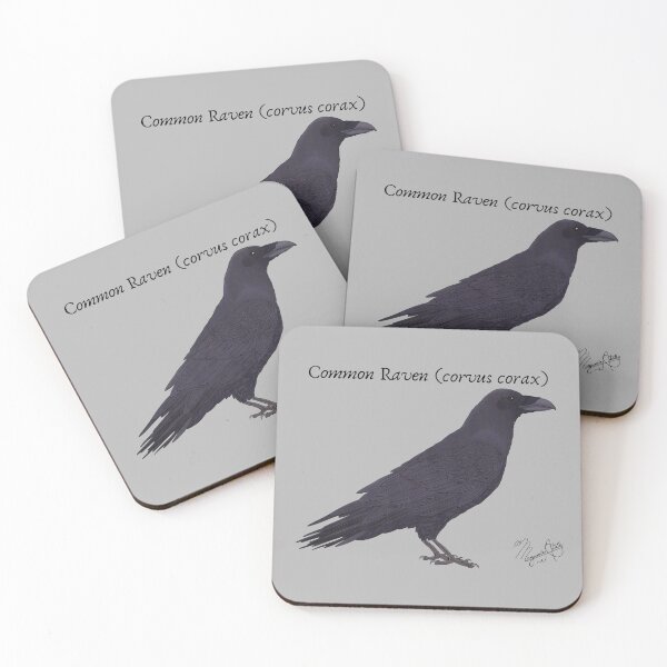 Item preview, Common Raven (corvus corax) Vintage Nature Art designed and sold by Marguerite Artistry.