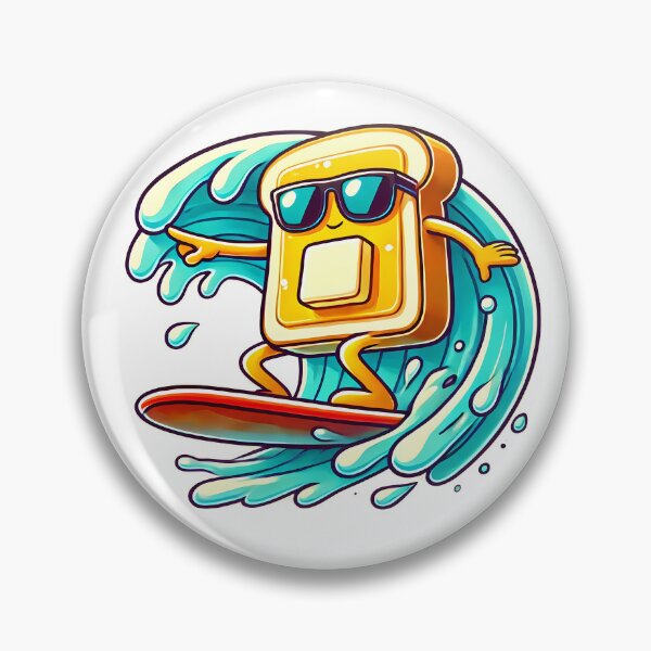 Item preview, Surfing Bread – Wave Rider Slice designed and sold by AIDesignByMiro.