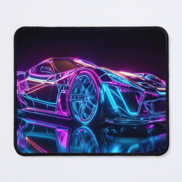 Item preview, Futuristic Purple Hypercar – Neon Lights Cyber Aesthetic Supercar Design designed and sold by merchpub.