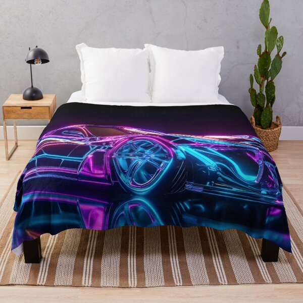 Item preview, Futuristic Purple Hypercar – Neon Lights Cyber Aesthetic Supercar Design designed and sold by merchpub.