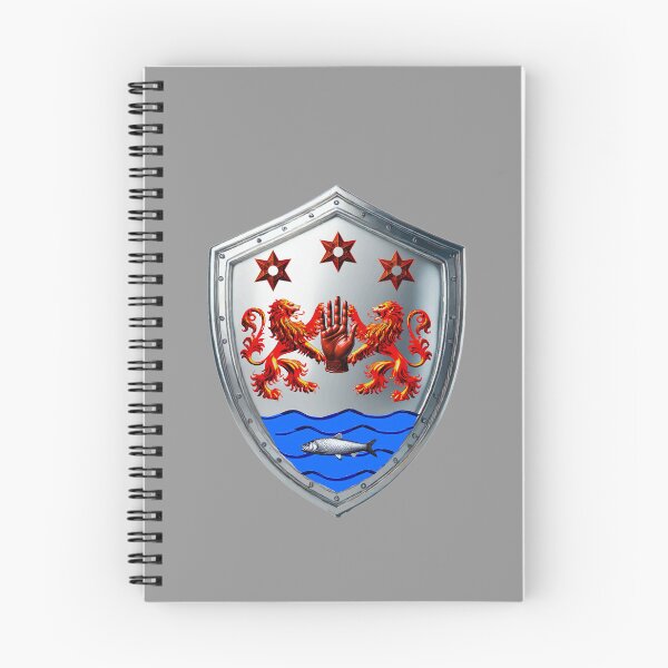 Item preview, O'Neill Shield – Red Hand with Lions, Stars & Salmon on Silver designed and sold by Highlandkings.