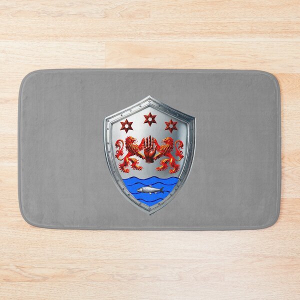 Item preview, O'Neill Shield – Red Hand with Lions, Stars & Salmon on Silver designed and sold by Highlandkings.
