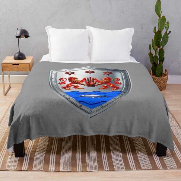 Item preview, O'Neill Shield – Red Hand with Lions, Stars & Salmon on Silver designed and sold by Highlandkings.
