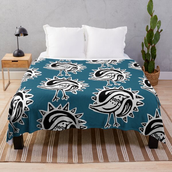 Item preview,  Black and white simple style bird graphic with Sun and Ying Yang motif designed and sold by DappleDesign.