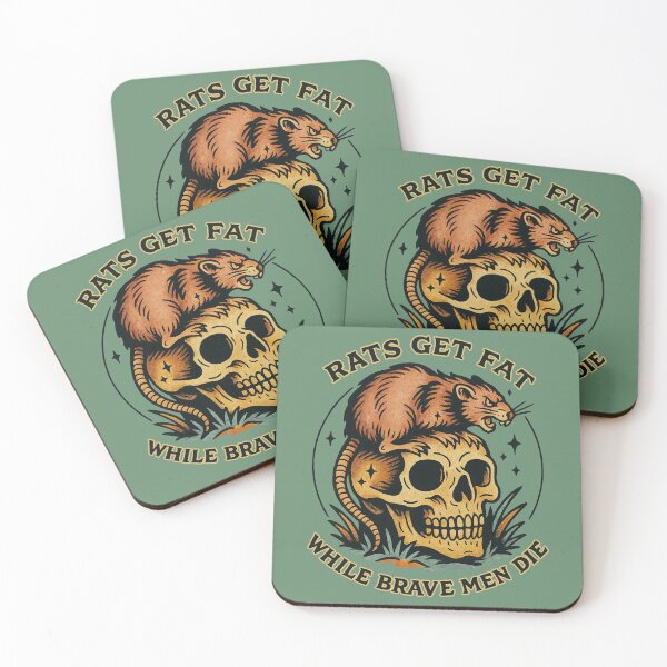 Item preview, Rats Get Fat While Brave Men Die – Dark Political Skull & Rat Design	 designed and sold by Victor Shadehorn.