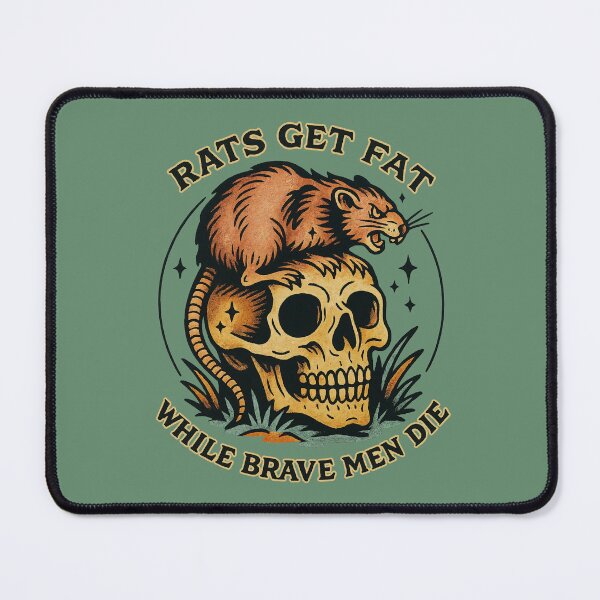 Item preview, Rats Get Fat While Brave Men Die – Dark Political Skull & Rat Design designed and sold by Victor Shadehorn.